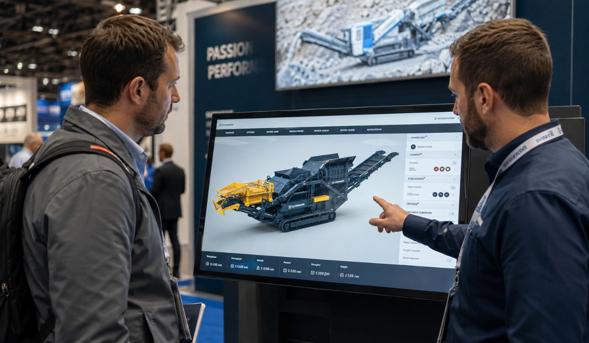 Interactive Kiosk with Product Visualization at Trade show mock up (1)